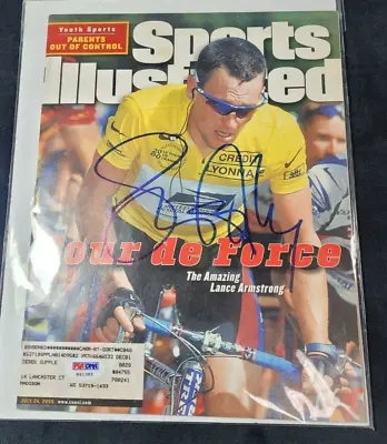 £275.24 • Buy Lance Armstrong Signed Sports Illustrated Cycling Mag July 24 2000 Book PSA/DNA