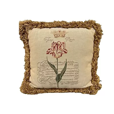 Vintage Borgata Accents Square Tulip  Tapestry Pillow • $24.98