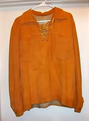 Vintage 1950's Western Suede Pullover Shirt Large • $35