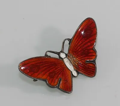 N. M. Thune Norway Enamel 925s Sterling Butterfly Pin Brooch Mid Century  • $39.99