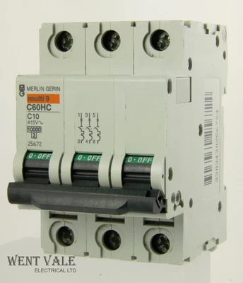 £42.55 • Buy Merlin Gerin Multi 9 - C60HC310 - 10a Type C Triple Pole MCB Unused