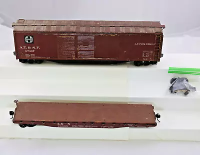 Brass O-Scale -Freight Cars - Long Boxcar And Flat Car • $120