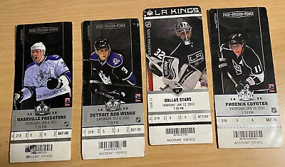 (4) Los Angeles Kings 2010-12 NHL Ticket Stubs  Lot - Hockey LA • $14.95