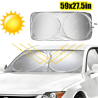 Foldable Jumbo Extra Large Sun Shade Truck Van Car Windshield Visor Block Cover • $7.25