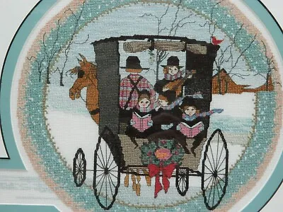 Complete Framed P Buckley Moss Cross Stitch Stitchery Picture Christmas Carol • $134.95