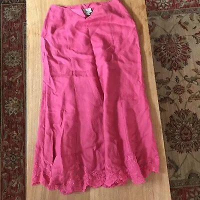 Laura Ashley Long Lined Linen  Skirt 10 • £12.99