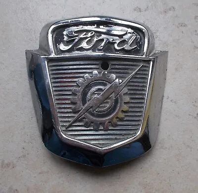 FORD F-100 Metal Monogram Emblem Badge Sign Car Old Automobile Vtg USA 1954 1956 • $72.93