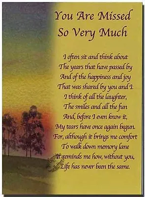 Grave Card - You Are Missed So Very Much - FREE Holder-M15X - Memorial Funeral • £1.85