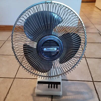 Vintage Panasonic F-1209B Electric Fan Oscillating Translucent Blade 3 Speed  • $39.95