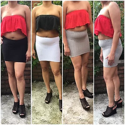 £12.95 • Buy Micro Mini Crinkled Skirt Women's Ladies Bodycon Short Casual Formal High Waist 