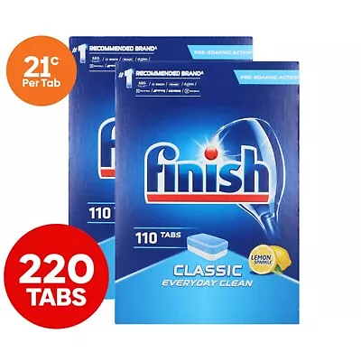 2x Finish Dishwashing Tablets Tabs Classic Everyday Clean Lemon Sparkle 110pk AU • $58.99