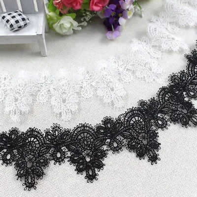 £2.99 • Buy Scallop Border Fine Embroidered LACE TRIM Sewing Ribbon Craft Bridal Dress C4