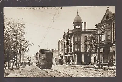 Mayville WISCONSIN RPPC 1909 MAIN STREET Add On TROLLEY Nr Horicon Theresa KB • $16.99