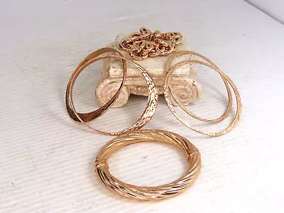 Lot Of  Vintage Milor Bronze Italian Bracelets - Link - Bangle  Costume Jewelry • $65