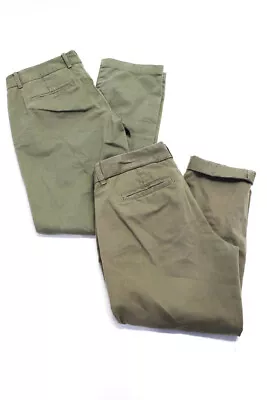 J Crew Womens Waverly Broken In Scout Chino Pants Green Cotton Size 2 Lot 2 • $41.49