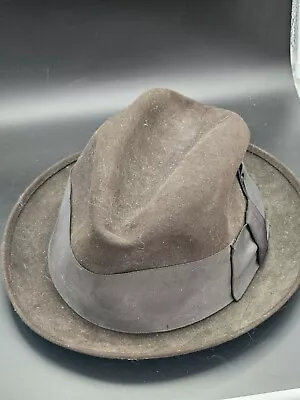 VTG Sears Men's Fedora Brown Fur Felt Hat Sz 7  • $35