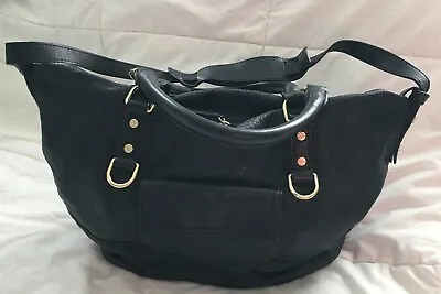 J.CREW Black Leather Convertible Satchel Crossbody Purse Bag-NICE • $79