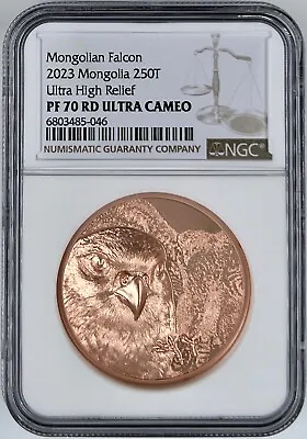2023 Cook Islands 250T Mongolian Falcon Copper Coin NGC PF70UCAM RD High Relief • $68.99