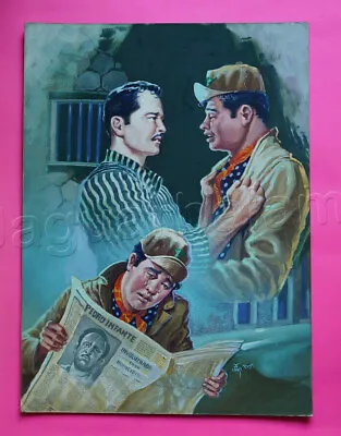 Mexican Original Comic Cover Art PEDRO INFANTE #200 Pepe El Toro Jail 1980s • $150