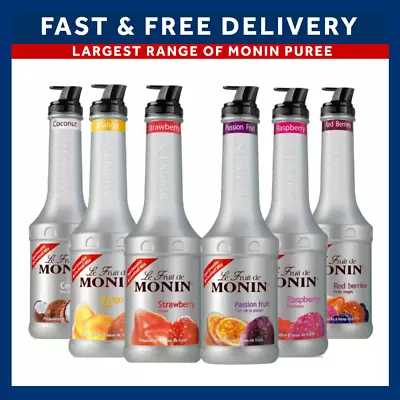 Monin Puree 1L - Multiple Flavours - Strawberry Raspberry Mango Passion Fruit • £8.49