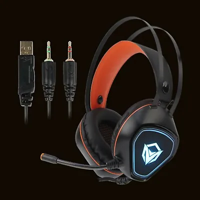 Gaming Headset USB Wired LED Headphones Stereo For PC Desktop & Laptop PS4 Xbox • $26.95