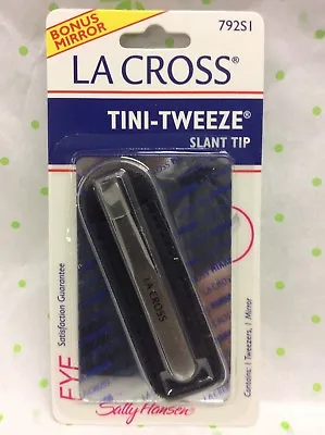 La Cross By Sally Hansen Tini-Tweeze Slant Tip Tweezers #792S1 WITH BONUS MIRROR • $50.96