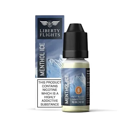Liberty Flights E Liquid 10ml Menthol Ice Refill XO Vape Juice 50PG/50VG UK Made • £3.99