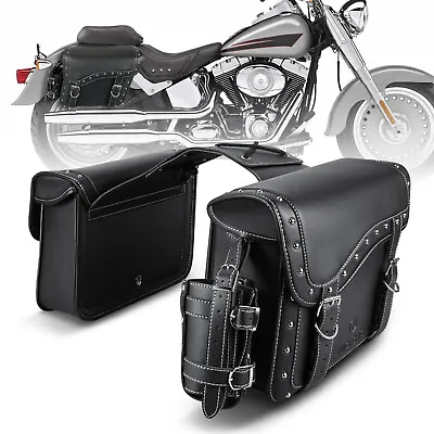 Motorcycle Saddlebags Leather Rear Seat Bags For Honda Shadow VT750RS VTX1300R • $92.99