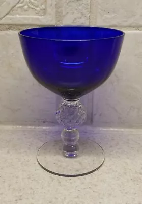 Morgantown Crystal Golf Ball Ritz Blue Cobalt Liquor Cocktail 4 1/8  Excellent • $17.77