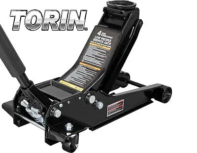 Torin 4 Ton Hydraulic Low Profile Service Floor Jack Dual Quick Lift Black • $219.99