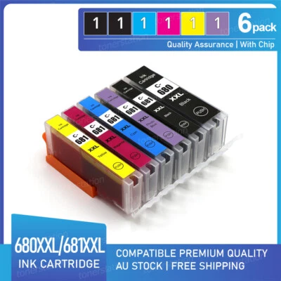 $37 • Buy 6x Ink Cartridge PGI680XXL CLI681XL For Canon Pixma TS8260 TS9160 TS8160 Printer