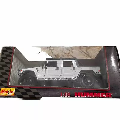 Maisto Hummer Soft Top 4x4 1:18 Scale Diecast Model Truck Military Humvee White • $50