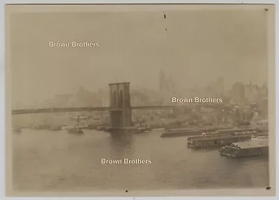 Vintage 1900s NYC Brooklyn Bridge East River Waterfront Photos #3 (2pc) • $19.97