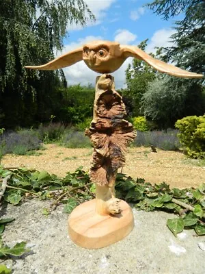 Wooden Owl Carving - Flying Owl Bird On Parasite Wood • £14.99