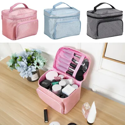 £6.59 • Buy Large Capacity Make Up Bags Vanity Case Cosmetic Nail Tech Storage Beauty Box
