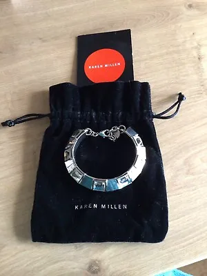 Karen Millen Silver And Glass Bracelet • £25