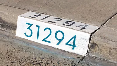 Modern Curb House Number Stencil; 4  Mid Century Palm Springs Neutra Atomic  • $3.25