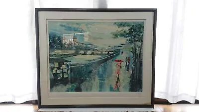Mark King  Pont Des Arts  Large Serigraph Signed ED:50 Framed  91cm×68cm • $750