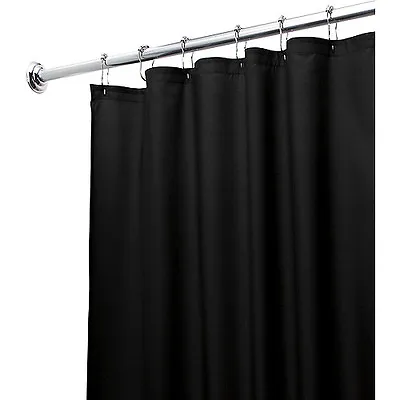 $7.95 • Buy Solid Water Repellent Bathroom Shower Curtain Vinyl Plastic Liner Black
