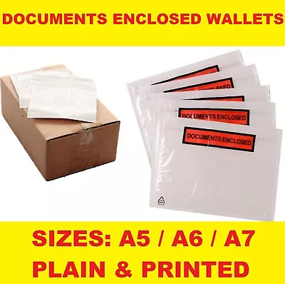 Quality Printed / Plain Documents Enclosed Wallets A5/a6/a7 Post Packet Pouches • £5.39