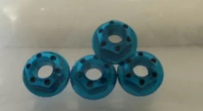 1/10 RC Car On Road Drift Realistic Wheel Nuts Blue Alloy • £4.99