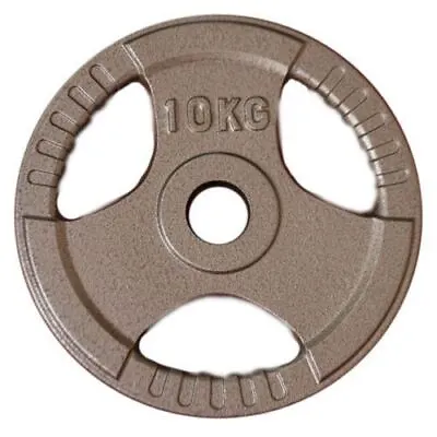 10KG Olympic Weight Plate 50mm Solid Cast Iron Hammertone Weightlifting Strength • $54.99
