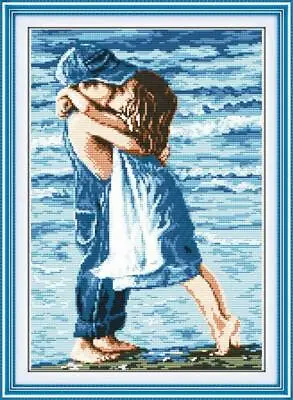 £7.99 • Buy Joy Sunday Lovers On Seaside Cross Stich Kit Canvas Threads Needlework Craft
