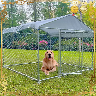 10X10 Ft Pet Dog Run House Outdoor Kennel Shade Cage Enclosure W/ Cover Playpen • $188.70