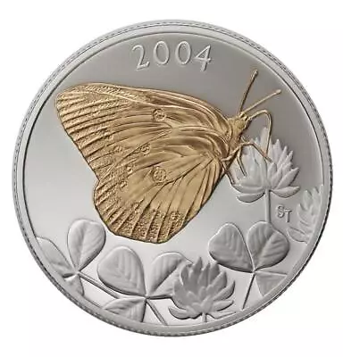 2004 Canada 50-cent Clouded Sulphur Butterfly Sterling Silver Coin • $29.26