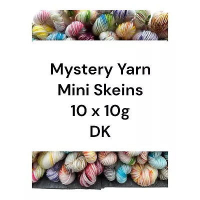 DK Yarn 10 X 10g Mystery Mini Skeins Hand Dyed Wool Bundle Knitting Crochet • £17.95