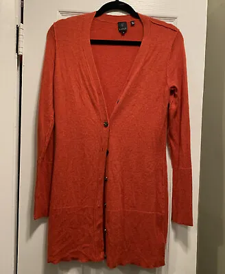 B. Chyll Cashmere Button Down Cardigan Red Orange Size Small • $38