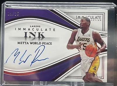 2022-23 Panini Immaculate METTA WORLD PEACE Definitive Ink Auto Red 19/25 LAKERS • $14.99