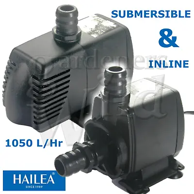 HAILEA HX8810 INLINE WATER PUMP 1050L/hr Hydroponic Aquarium Fish Tank HX-8810 • £24.97