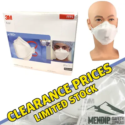 3M Aura 1863+ FFP3 Face Mask Box Of 20 - 🔥CLEARANCE🔥 LIMITED STOCK (*CLR63*) • £27.50